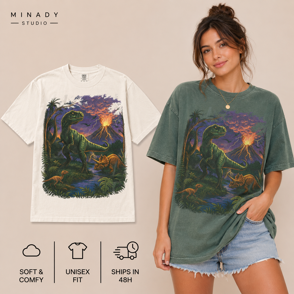 Vintage Jurassic dinosaur 90s graphic